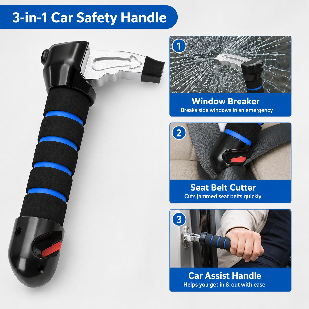 SteadyGrip™ 3-in-1 Car Support Handle